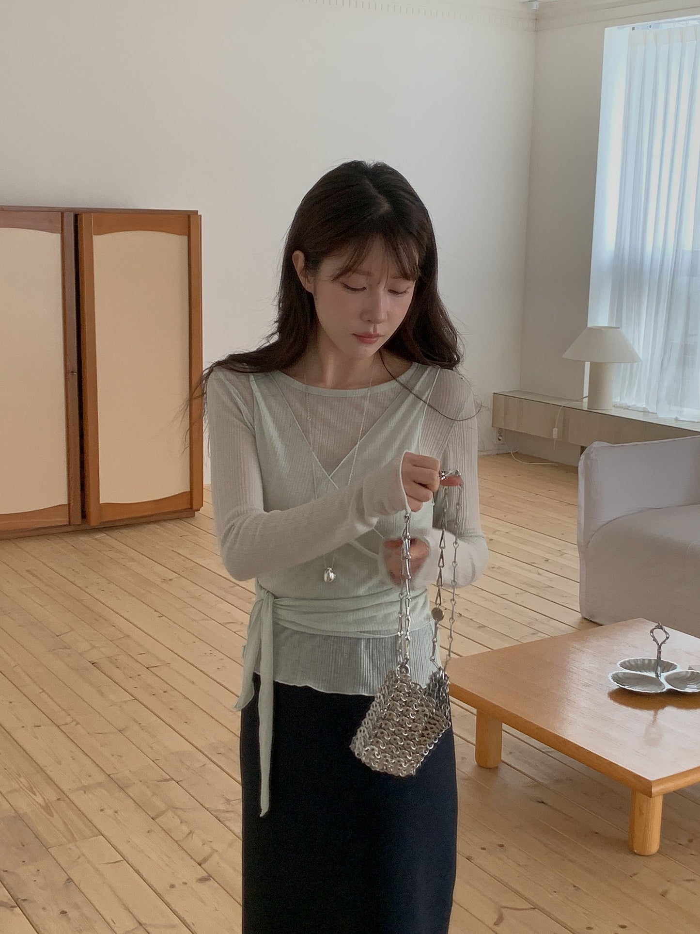 Sophie wrap vest&T set-3col