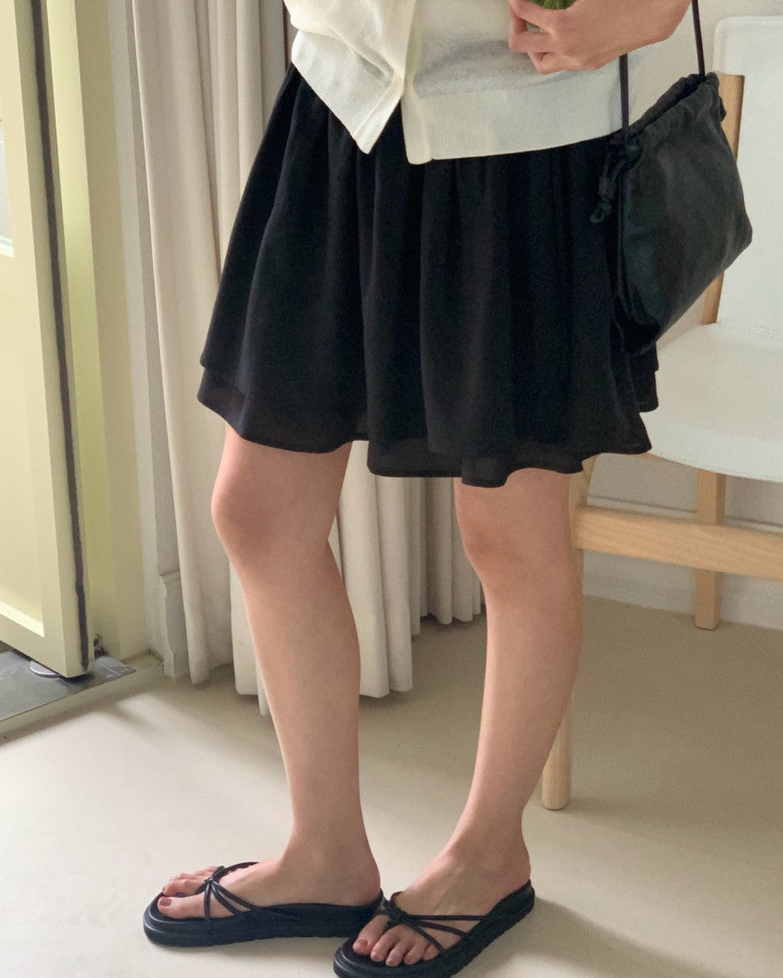 Sally layered tencel short skirt-2col