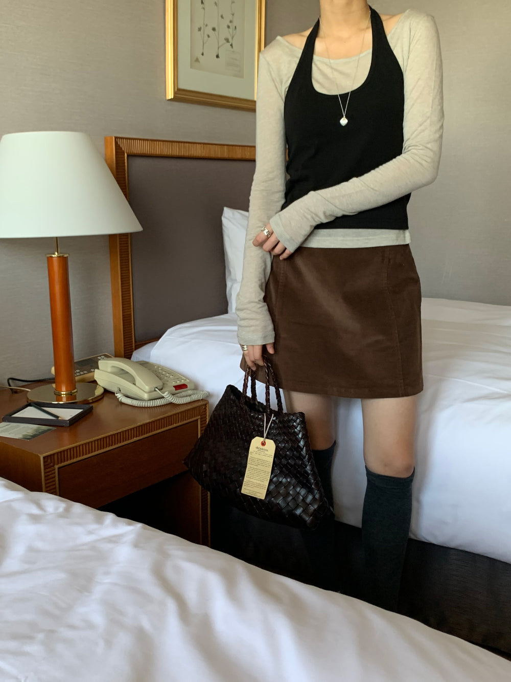 Halter layered set T-4col