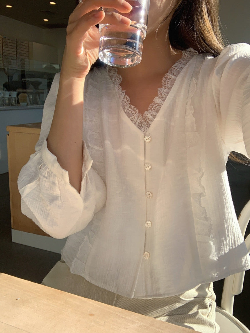 liter vera lace blouse-2col