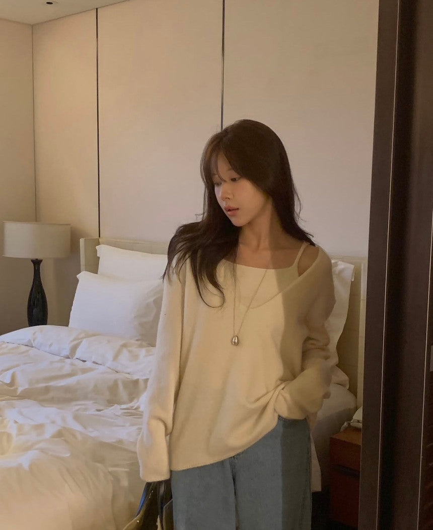 Toni wool sleeveless&v-knit-4col