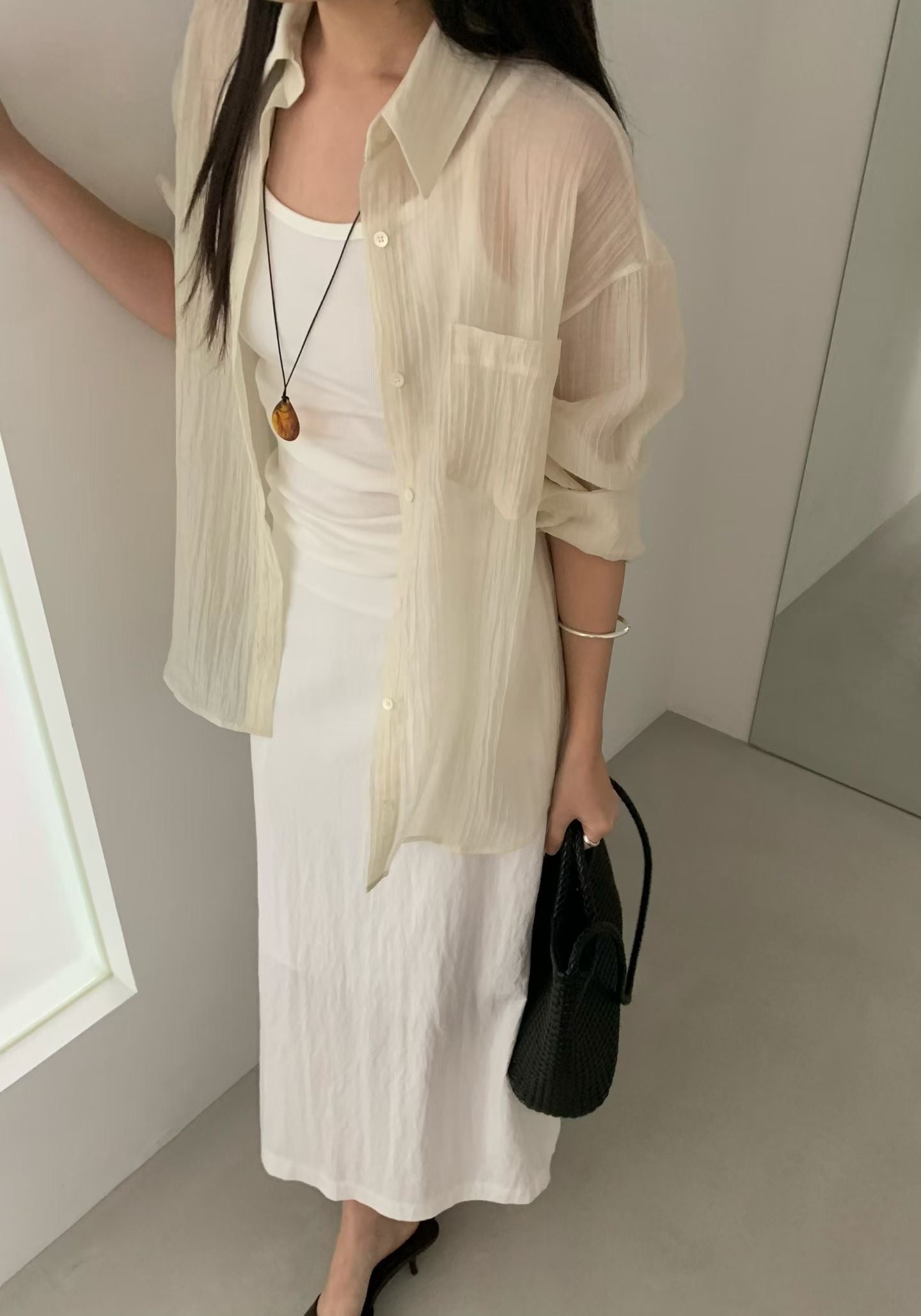 Linkle open shirt-3col