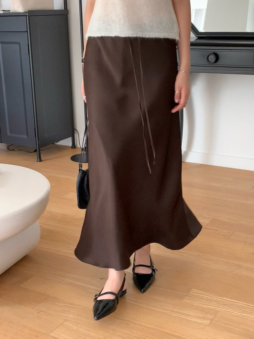Cello satin skirt-3col/ショート丈あり