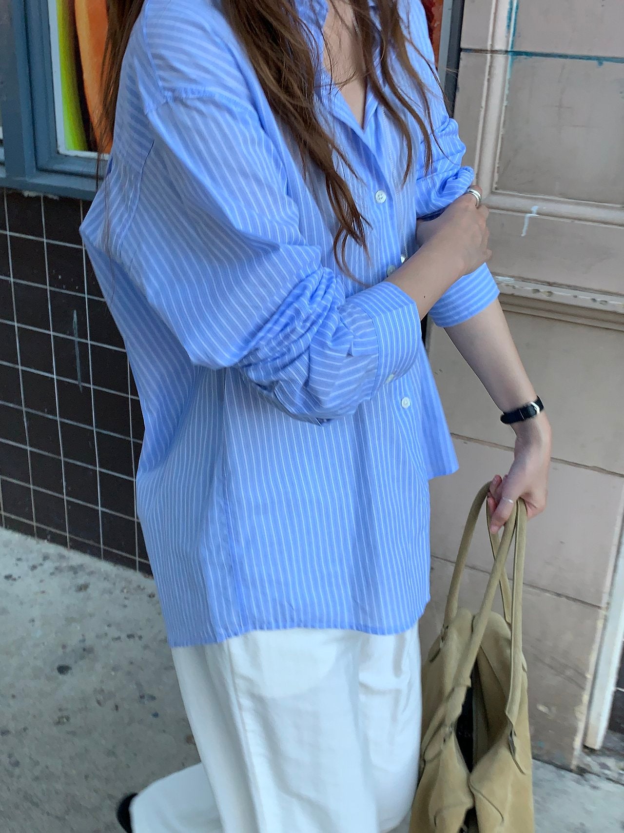 Rien light stripe shirt-2col