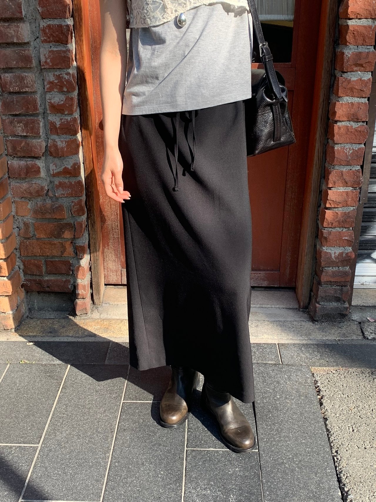 Usual silky skirt-2col