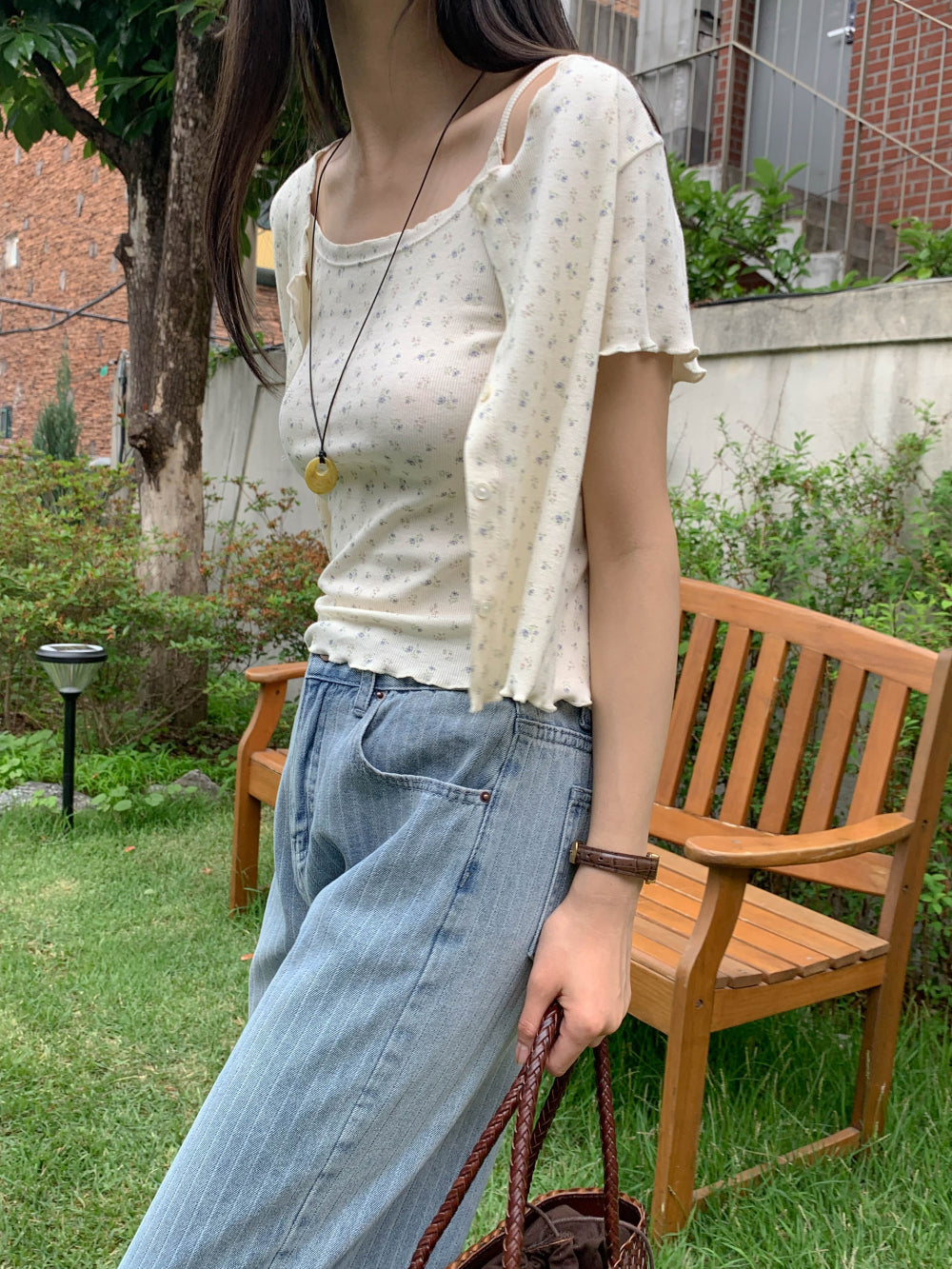 like sleeveless&cardigan set-2col