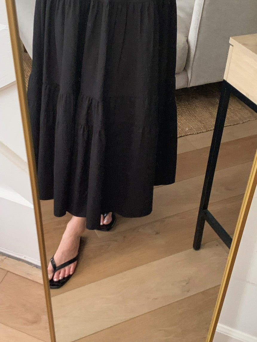 liter anna teard long skirt-2col