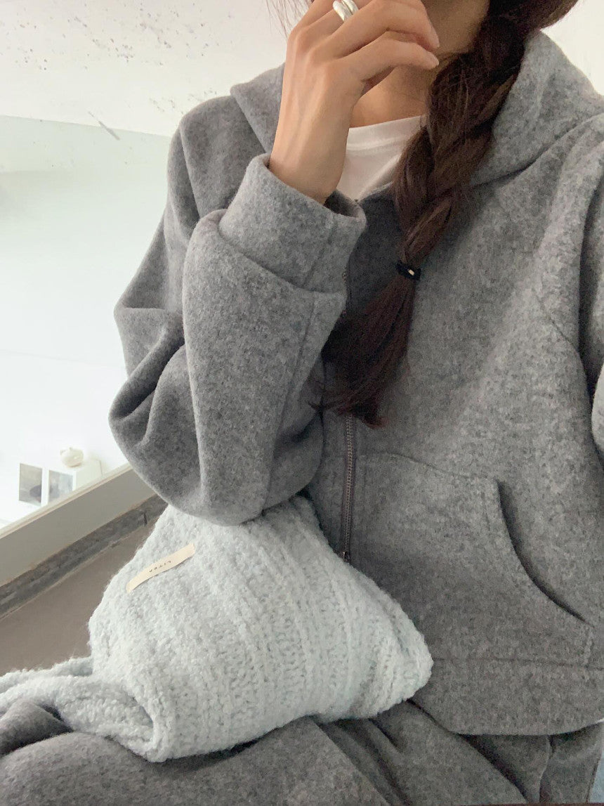 liter baby alpaca boucle muffler-3col