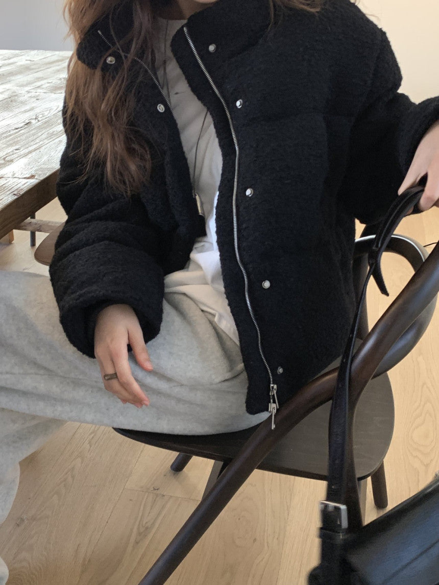 Bigben alpaca tweed duckdown short padding-2col