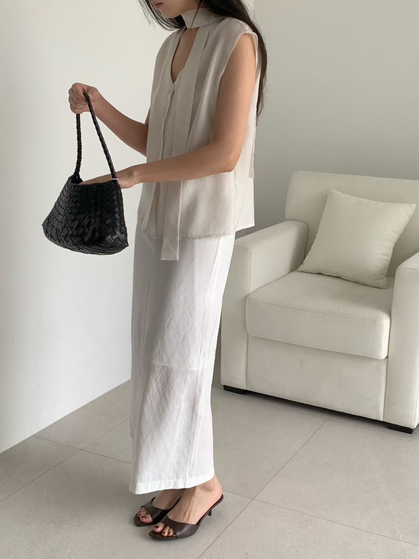 selly tie blouse-2col
