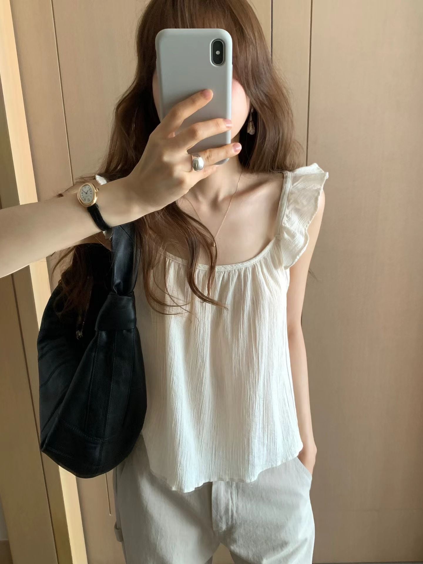 crema即納 Ounce any frill blouse-2col