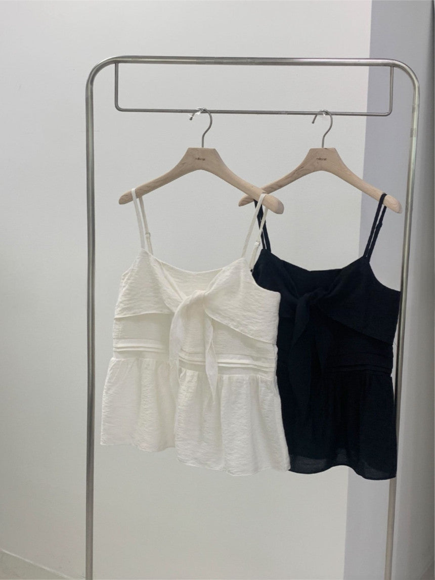 ribbon bustier blouse-2col