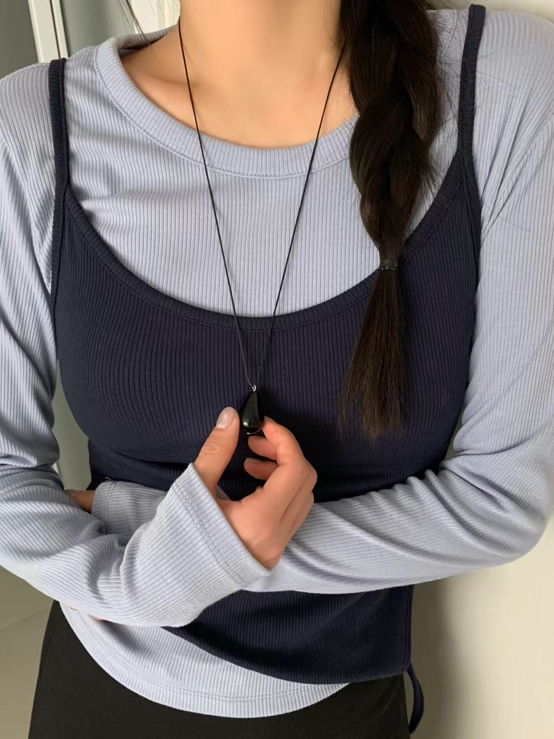 black water drop necklace