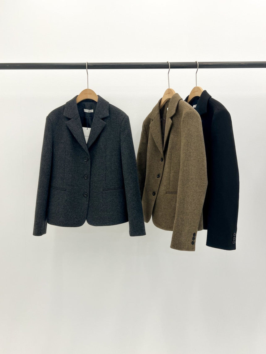 Montaigne wool short jacket-3col