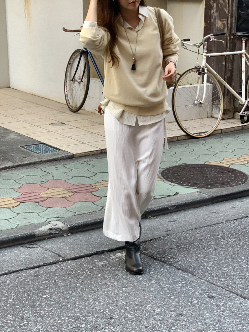 Adele wholegar cash v-neck knit-5col