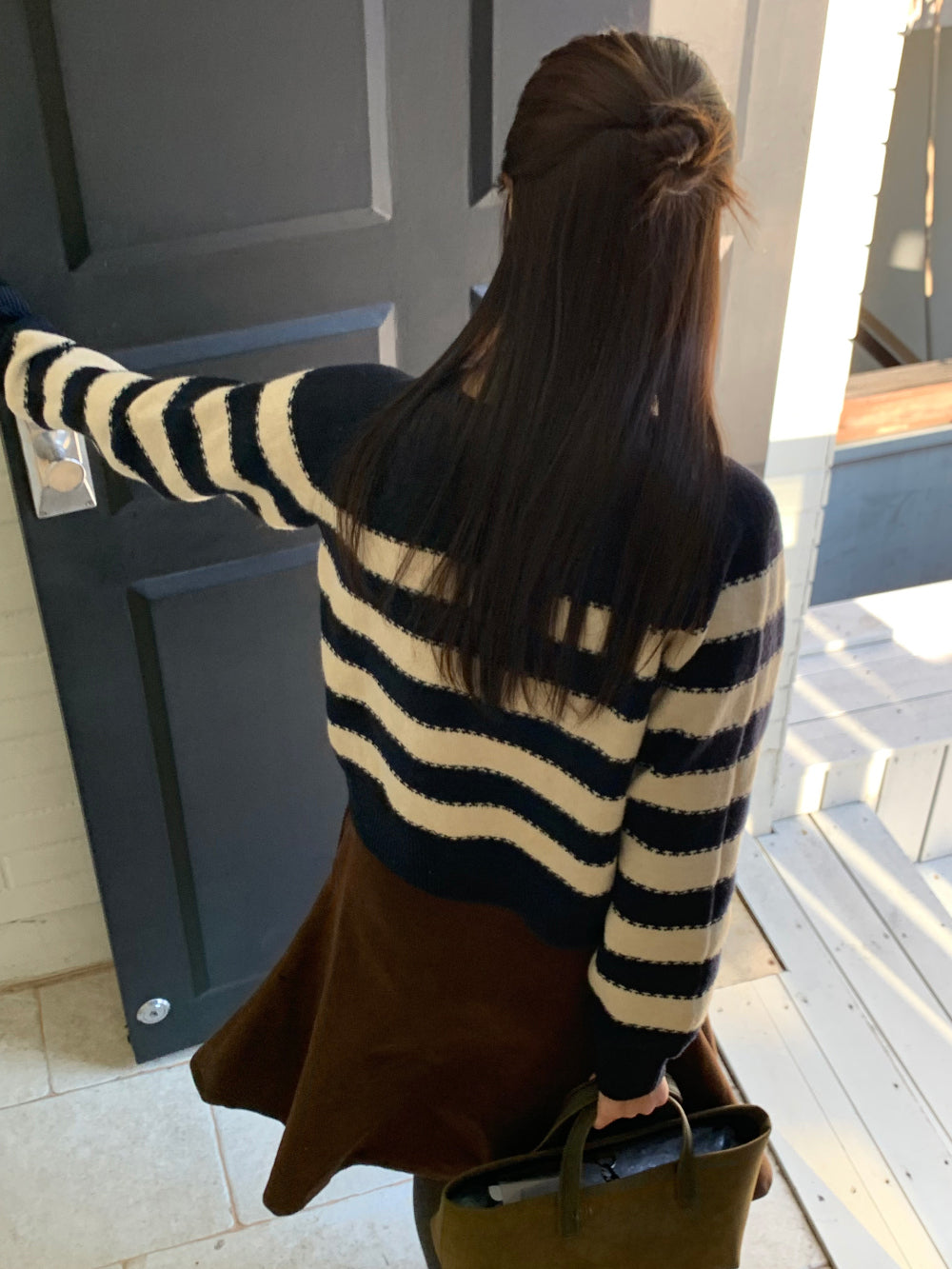 Sage corduroy skirt-2col