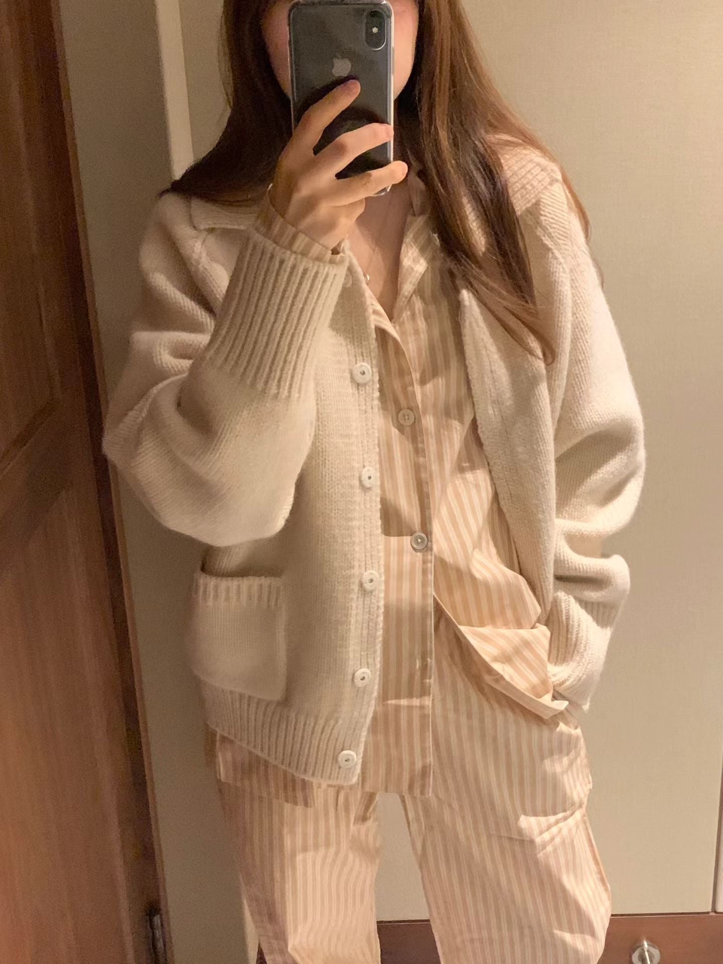 Ounce bailey collar knit cardigan-2col