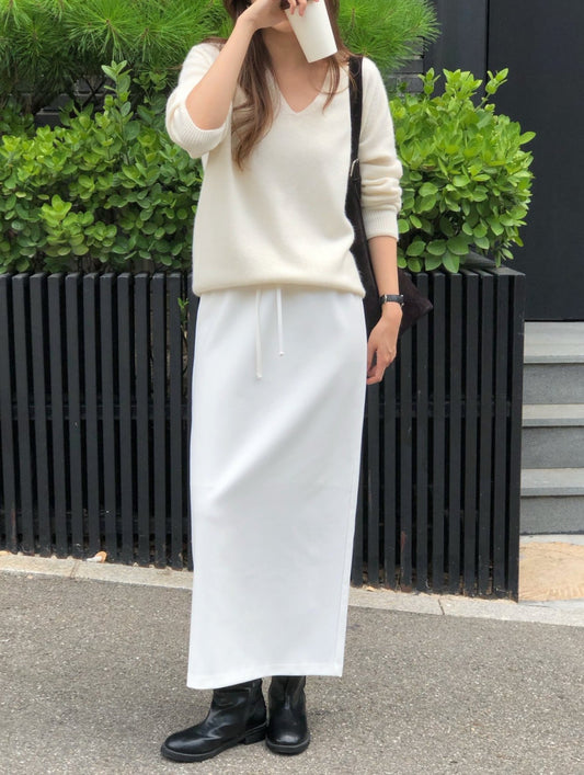 Ove string long skirt-2col