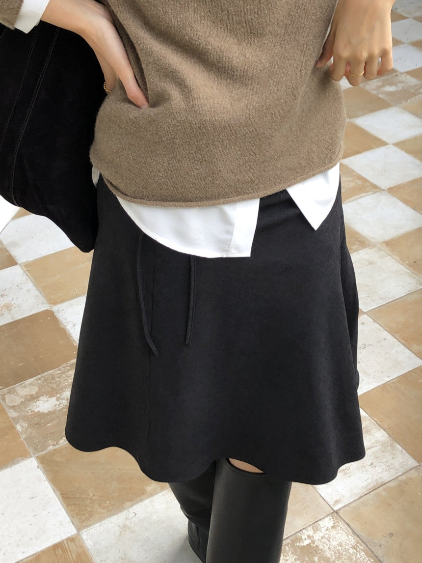 Sophia silk flared skirt-2col