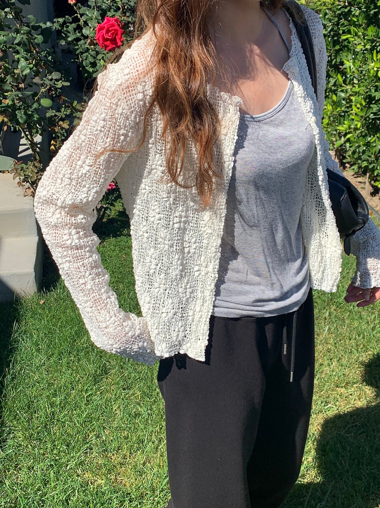 Flora textured cardigan