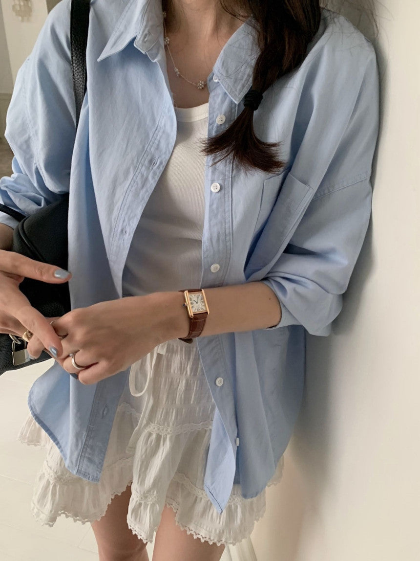 Washing collar shirt-4col