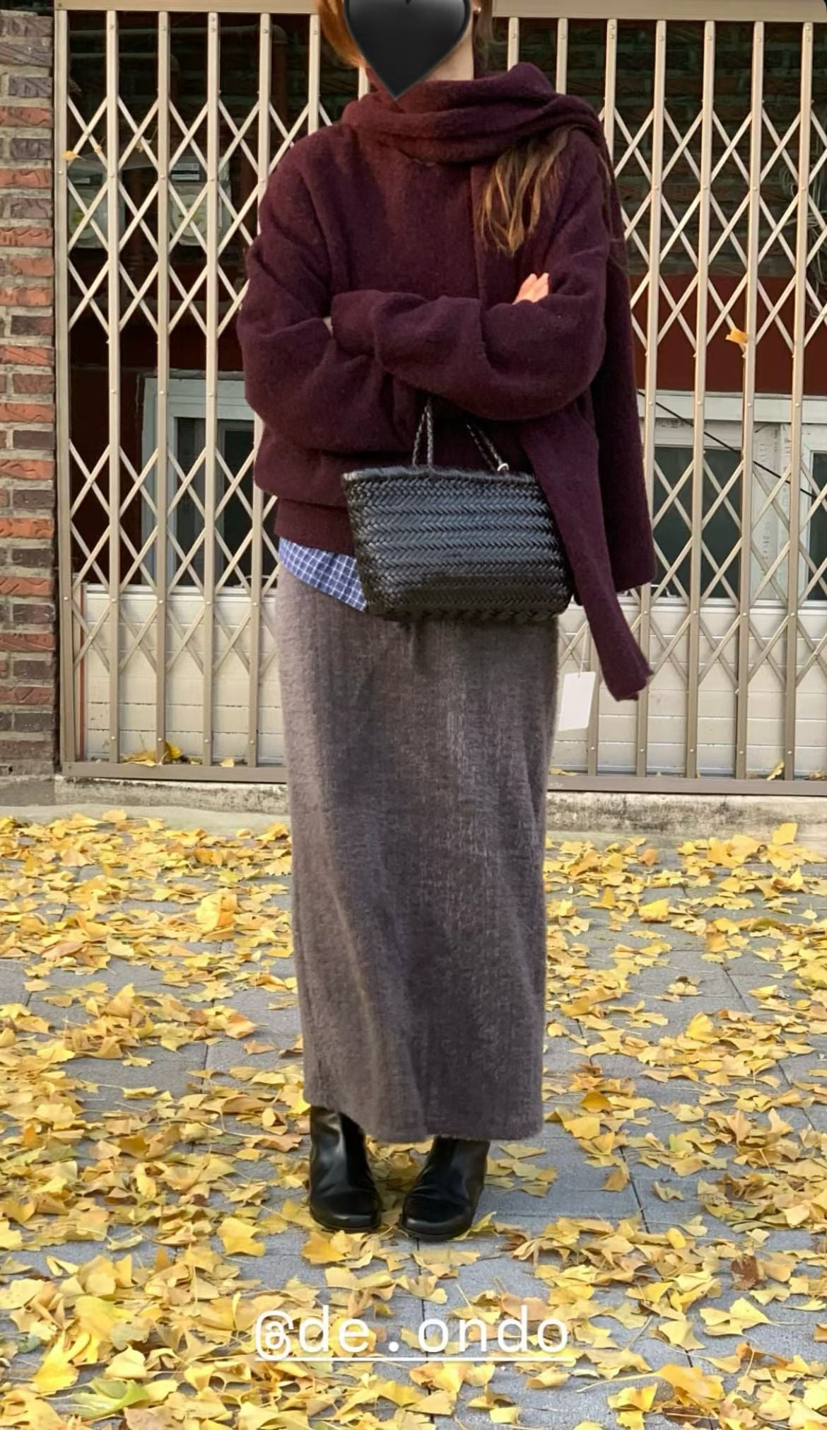 Warm eyelet skirt-2col