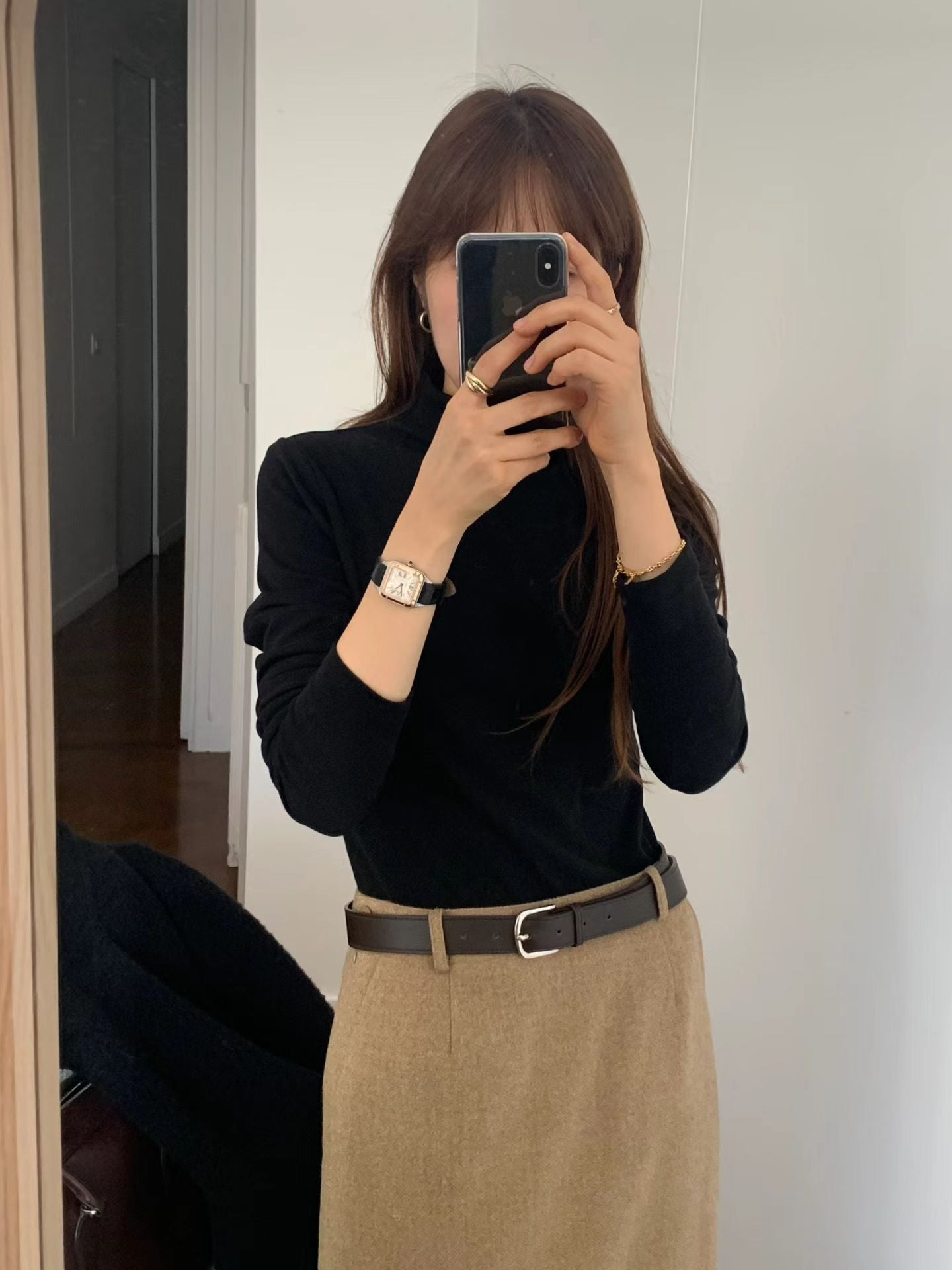 Ounce kelly wool midi skirt-3col