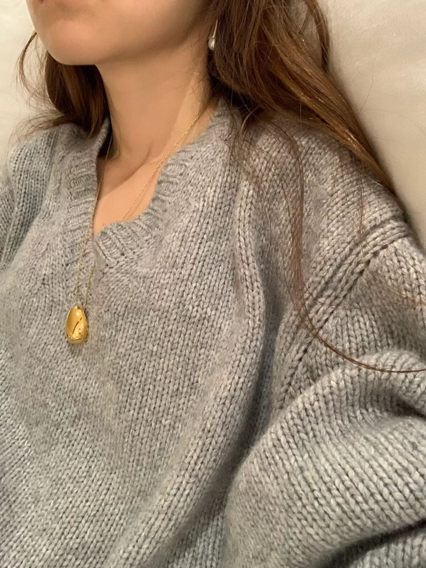 Ounce ron v neck knit-2col