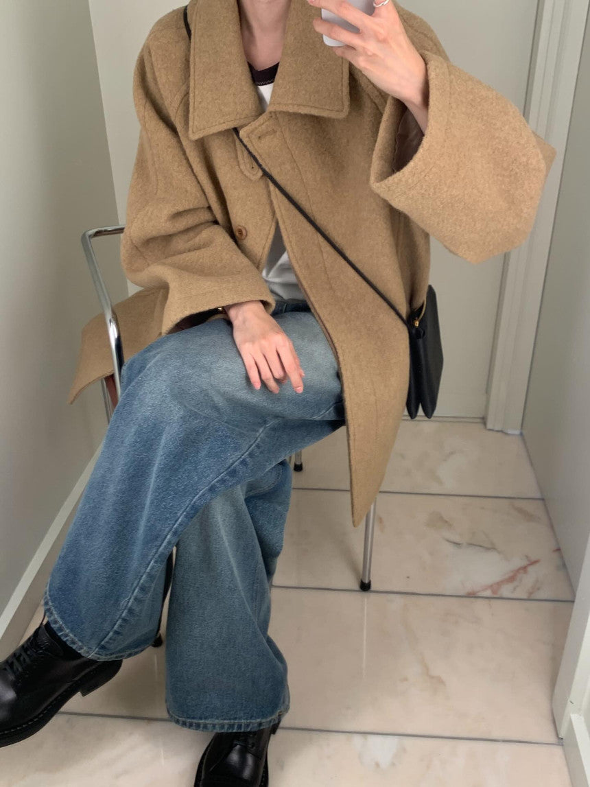 Carry half baby alpaca coat-3col