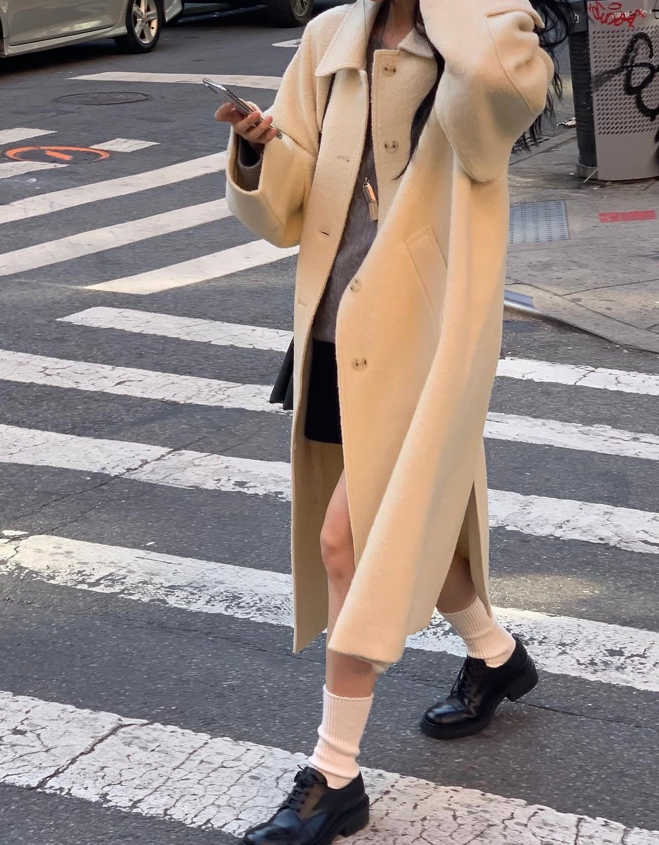 Fushily wool coat-2col