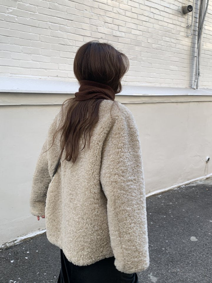 Lozan round neck fur jacket