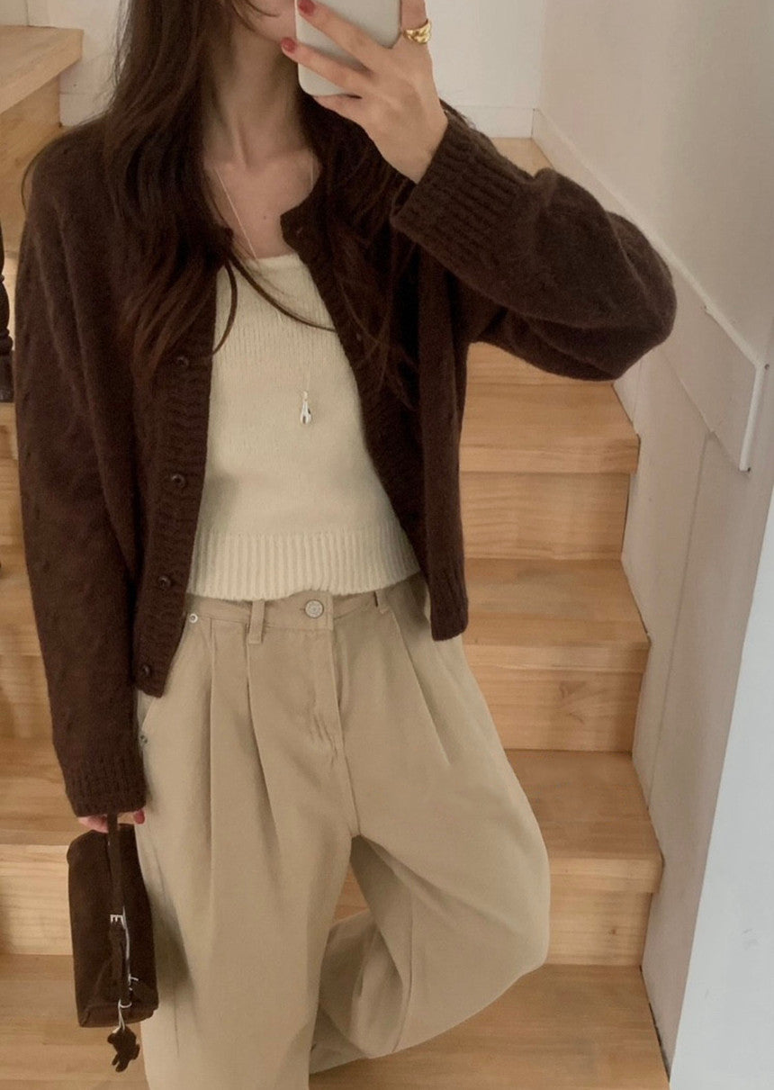 running baby alpaca cardigan-4col