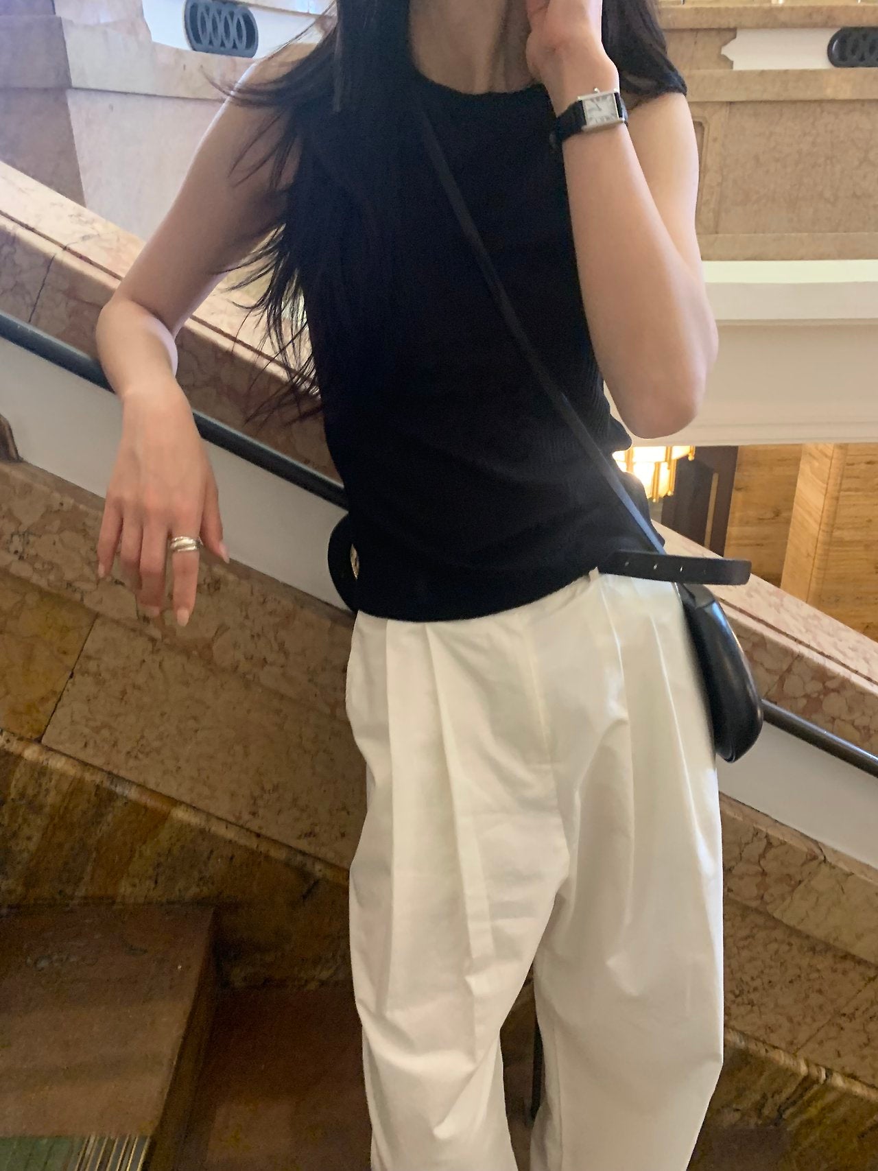 Maison rib sleeveless-3col