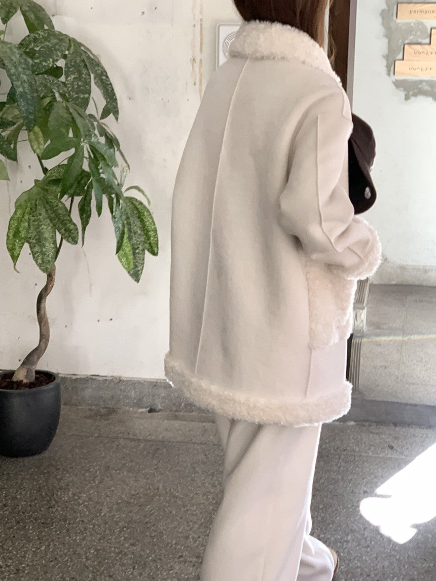 Ales reversible fur shearling jacket-2col