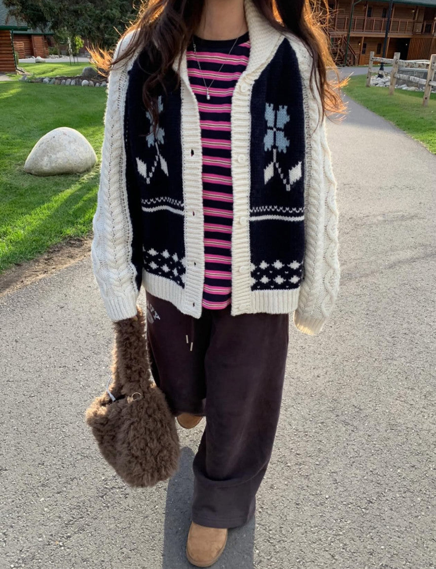 Flower kowechan knit-2col