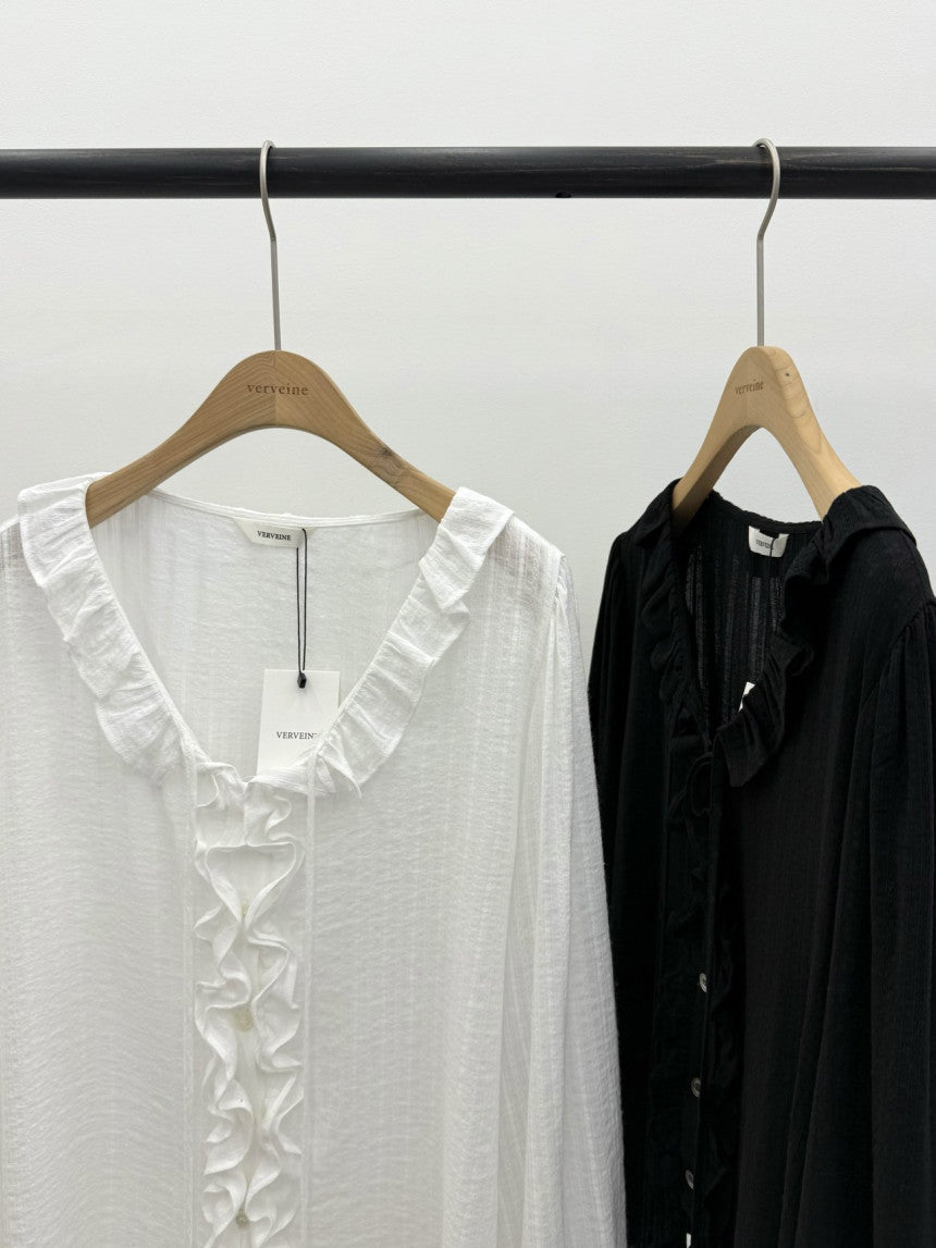 Riel ruffle blouse-2col