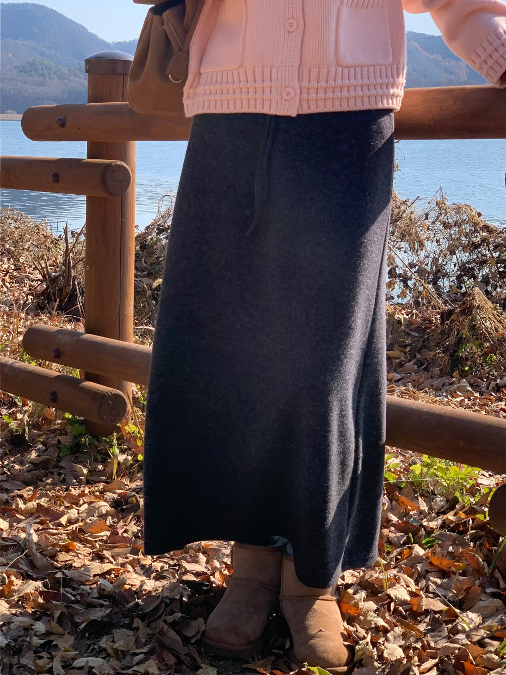 wool maxi skirt-3col