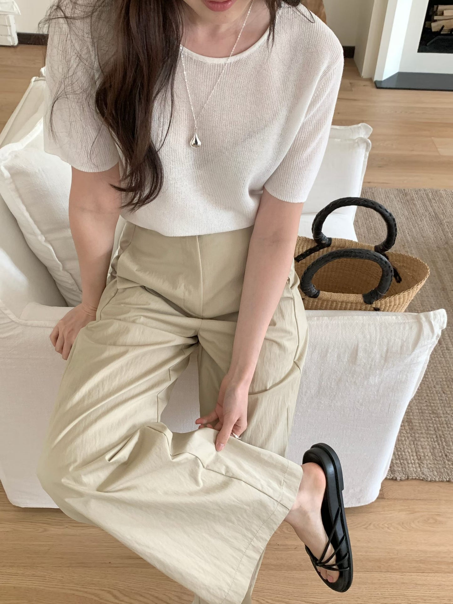 Curve pants-4col/ショート丈あり