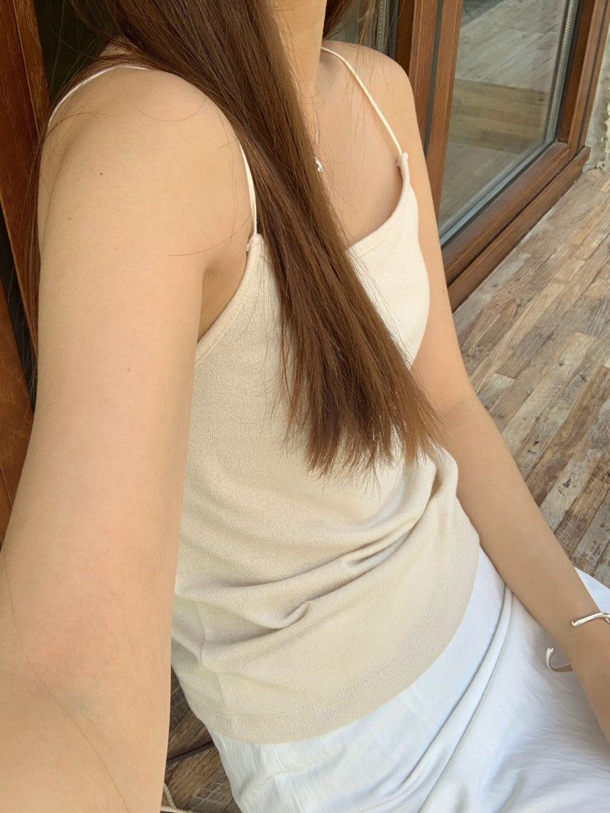 Boucle string sleeveless-4col