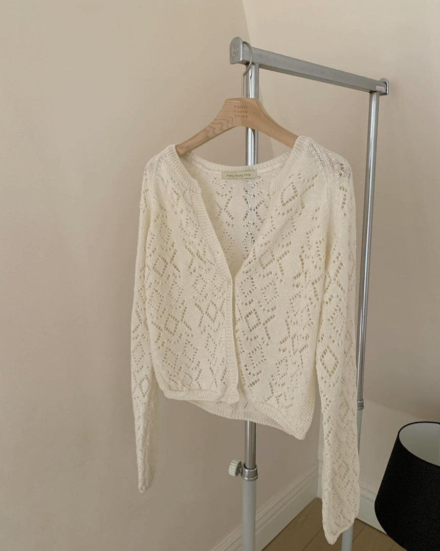 *Sale ivory即納 celery cardigan-2col