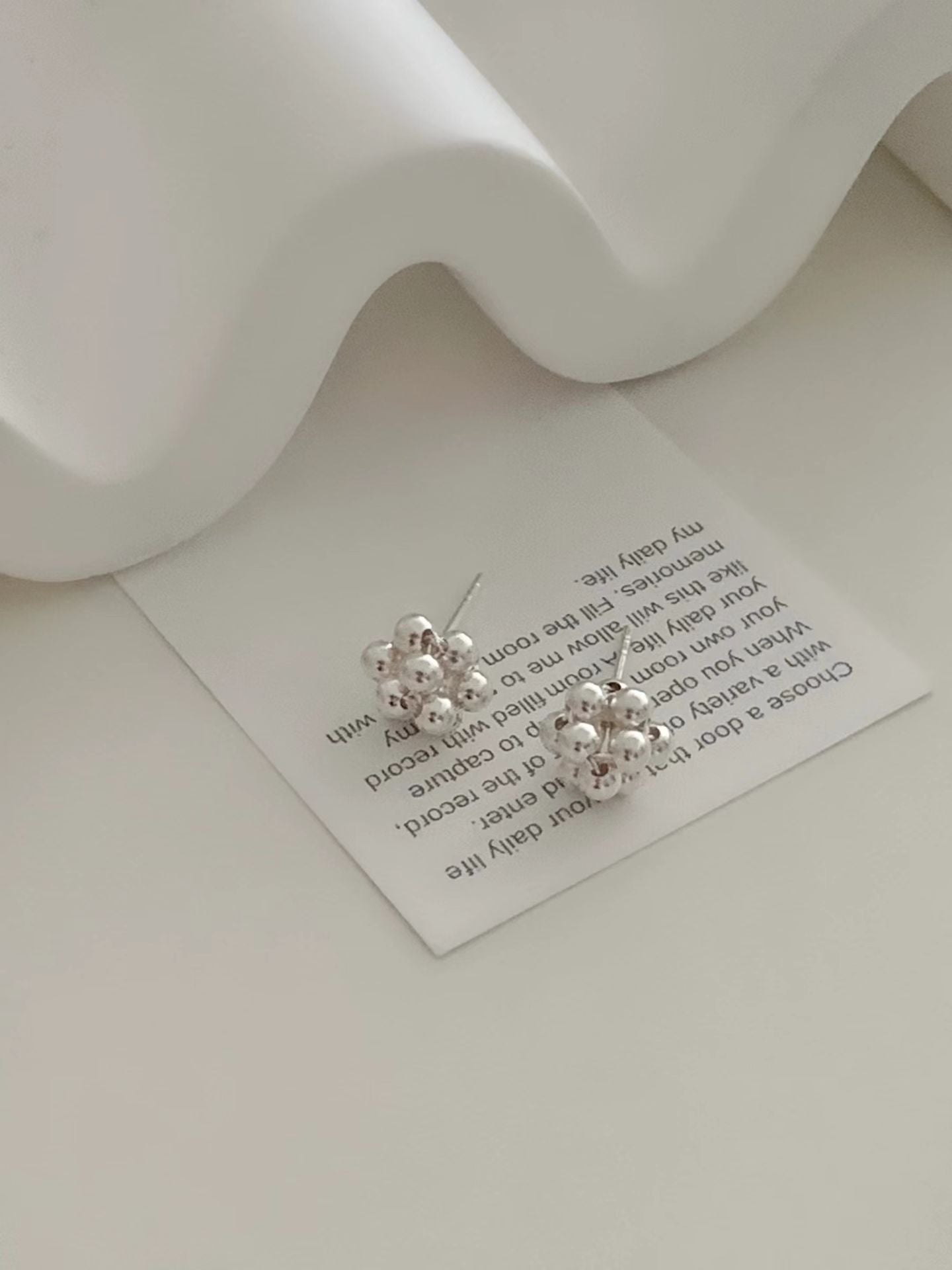 Grape Silver Ball Earring
