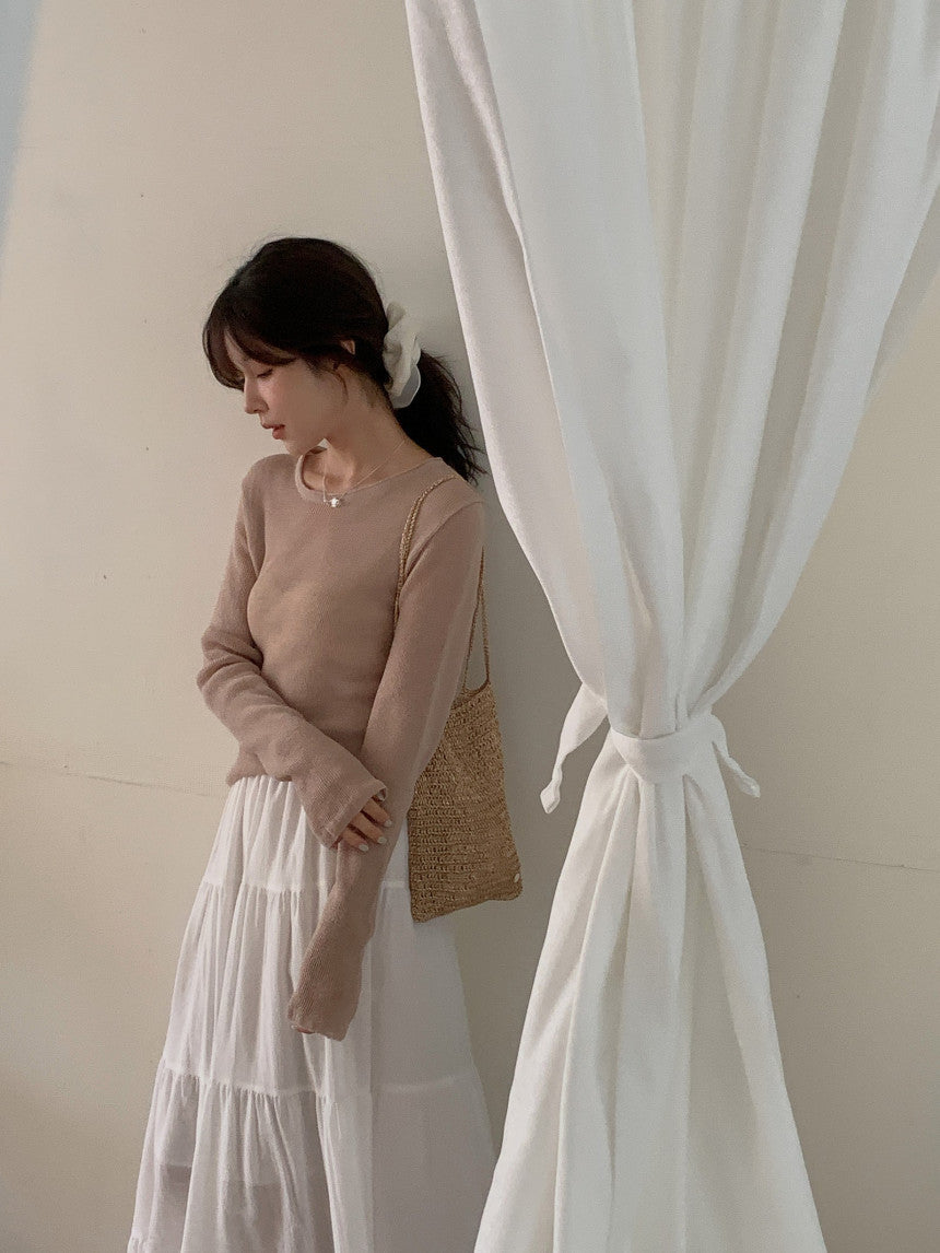 Nudy rib linen knit-4col