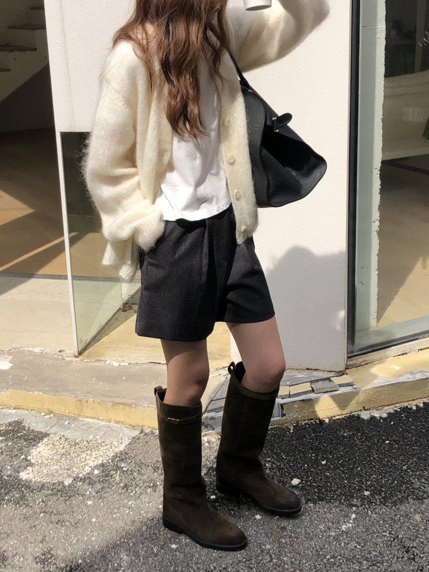 Amelie brushed mohair cardigan-2col