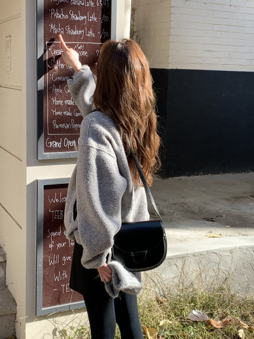 Cris fine wool dumble zip up jumper-3col