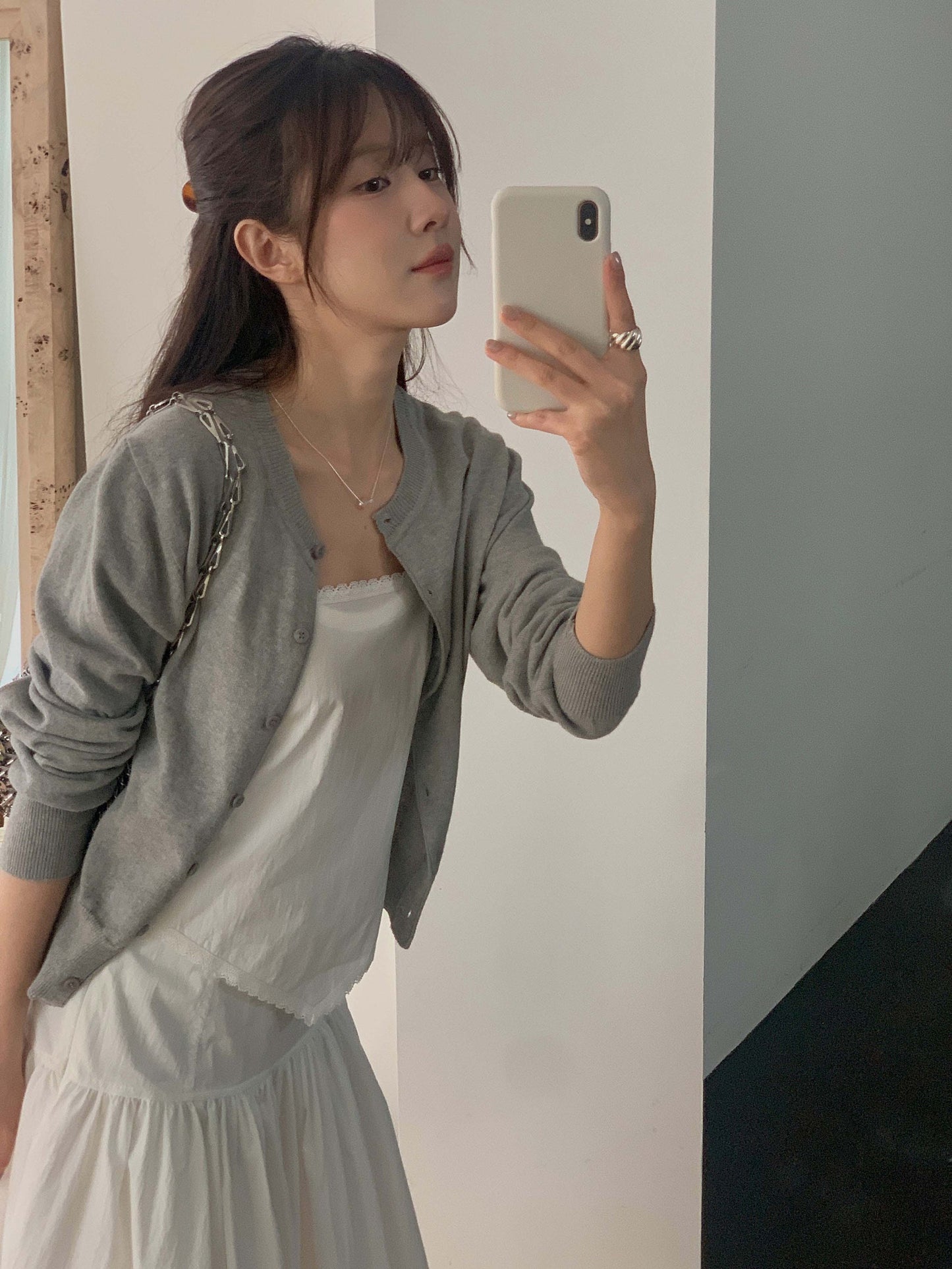 angle scarf&skirt set-2col