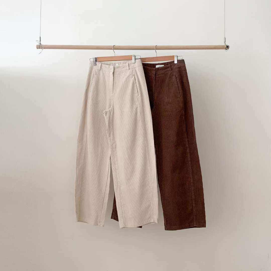 Corduroy curve pants-2col/ショート丈あり