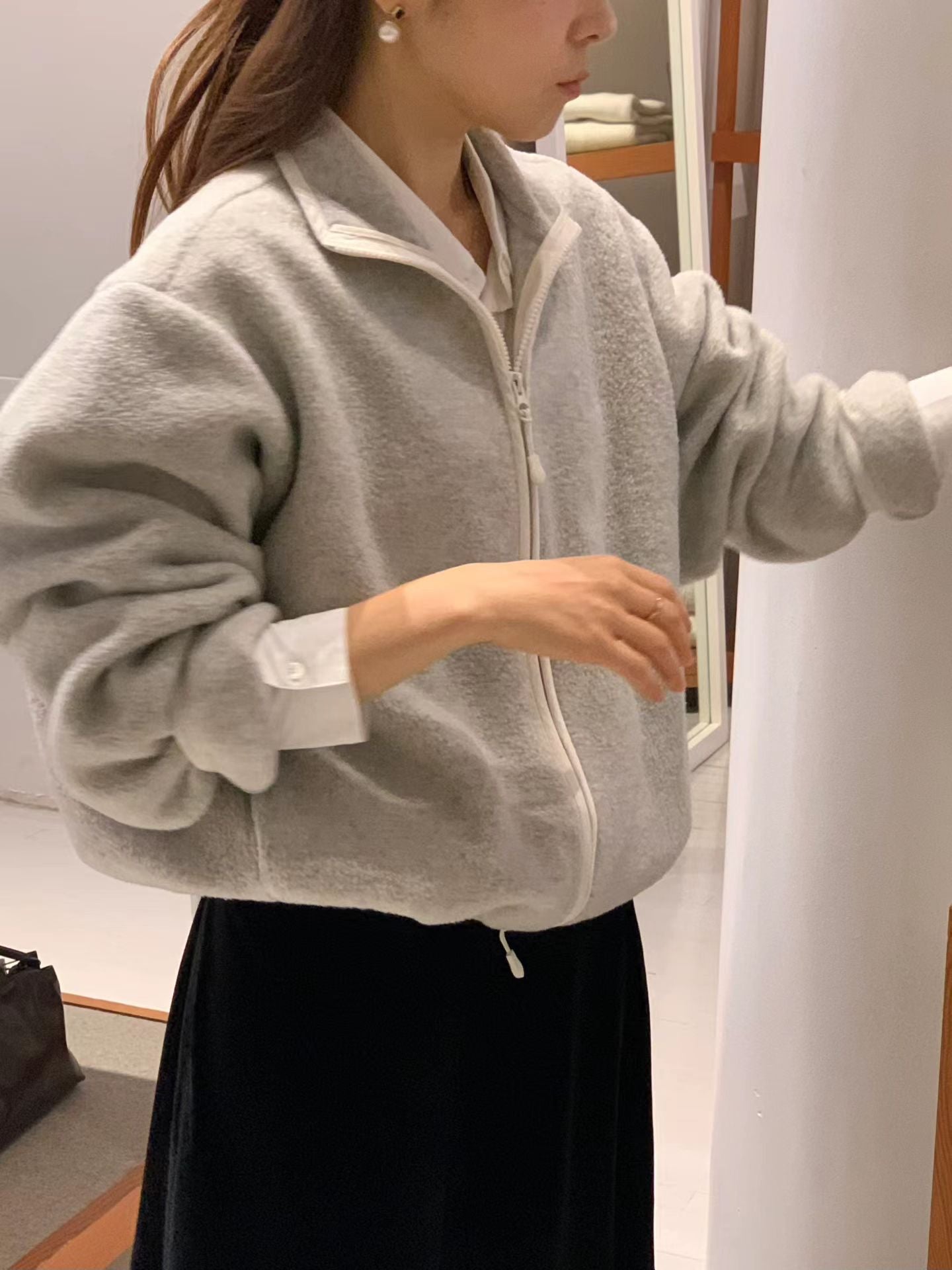 Ounce snug fleece zip up jumper-2col