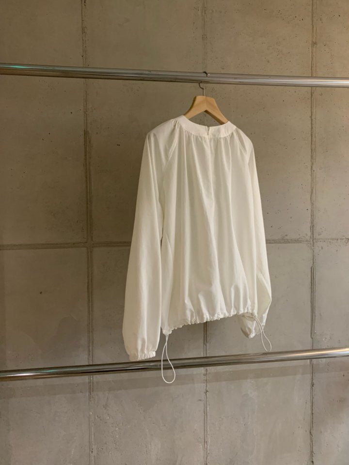 black即納 Haus nylon shirring blouse-2col