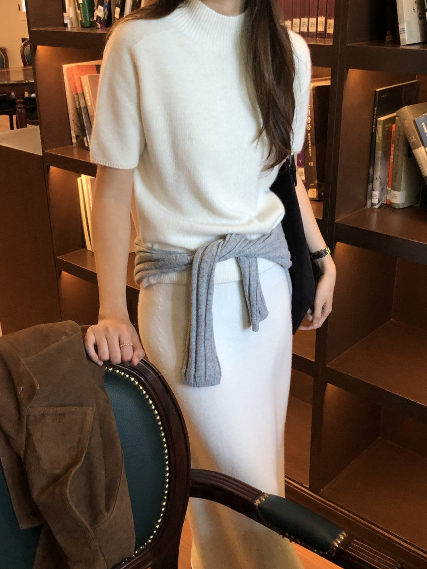Verona fox half turtle neck knit-3col