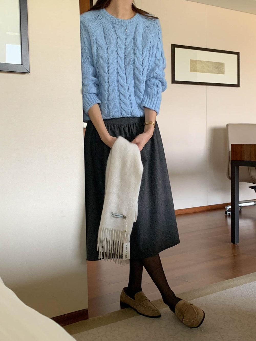 miss wool skirt-2col